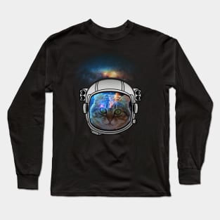 Curious Cat Space Traveler Long Sleeve T-Shirt